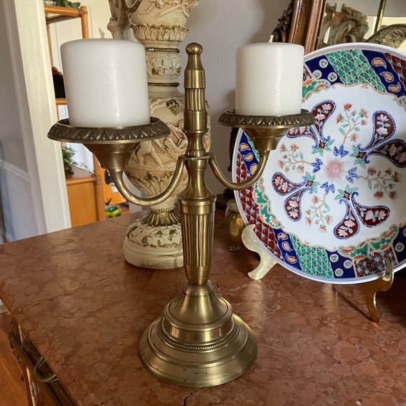 Vintage Other - VINTAGE MIDCENTURY BRASS CANDLE HOLDER Heavy